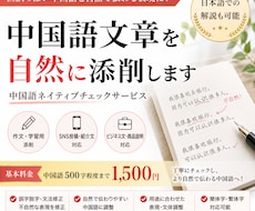 中国語文章を自然なネイティブ表現に添削します 直訳感をなくし伝わる中国語へ整えます