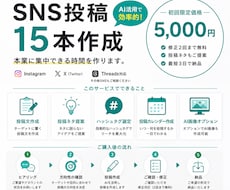 SNS投稿15本をAI活用で作成します イメージ1