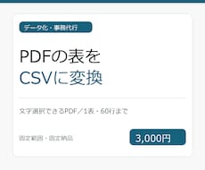 PDFの表をCSVに変換します イメージ1