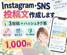 Instagram・SNS投稿文を作成します 伝えたい内容を自然で読みやすいSNS文章に整えます