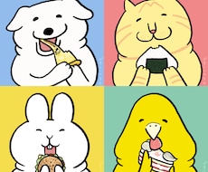 見た人がニコッとなるような動物アイコンを描きます ゆるいキャラクターとポップな色合いで印象的なアイコンを！