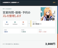 営業時間・価格・予約情報のズレを確認します イメージ1