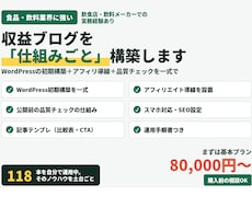 食品飲料に強い失敗しない収益ブログを構築します イメージ1