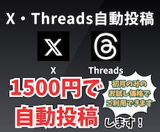 X自動投稿・Threads自動投稿(自動化)します 【先着10名】1日3投稿(計180投稿)1500円で行います