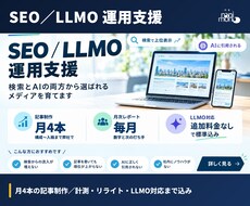 SEO・LLMOの運用支援を毎月実施します イメージ1