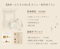 温かみのあるフードイラスト入りメニュー表描きます イメージ1
