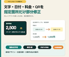 PDFの文字・日付・料金・QRを部分修正します イメージ1