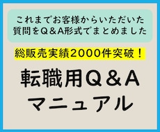 転職用Q＆Aマニュアル　Q＆Aマニュアル提供します 2025年1月版（最新版）/総販売実績2000件突破