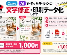AIで作ったチラシの文字修正・印刷データ化します イメージ1