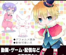 デフォルメ頭身キャラの立ち絵を作成します