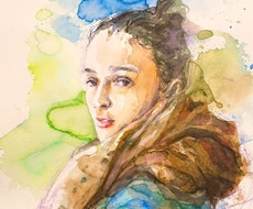 手描き:アナログ:水彩風似顔絵を作成します イメージ1