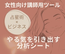 女性向けコンサルの会話が弾む分析ツールを販売します 女性生徒のやる気と個性を引き出し、楽しいコミュニケーションを