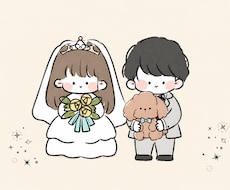 やわらかいタッチで海外風似顔絵イラストを描きます かわいい柔らかいゆるいぬいっぽいイラスト