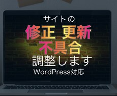 サイトの修正、更新、不具合調整いたします ちょっとした更新や修正、不具合を調整します
