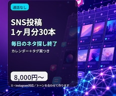 SNS投稿を1ヶ月分30本まとめて作成します イメージ1