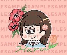 オリジナルアイコン描きます シンプルかわいい名入れ、モチーフ、ペット入れ可
