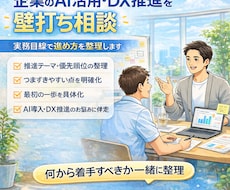 企業のAI活用・DX推進を実務目線で壁打ちします 何から始めるべきか、進め方を整理します