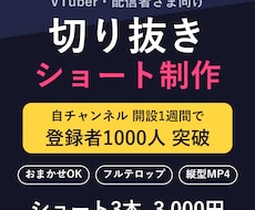 VTuber・配信者様の切り抜きショート作ります イメージ1