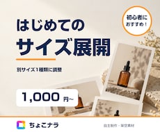 完成済みデザインを別サイズに調整します イメージ1
