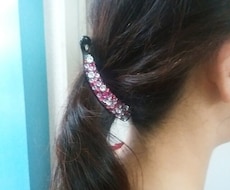 スワロフスキーのバナナクリックをつくります ゴージャスな輝きのヘアアクセサリーオーダーメイドで