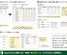 売上や利益を自動計算できるExcel作成します イメージ1