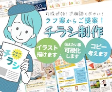 チラシ作成！ラフから提案！伝えたい事を可視化します 構成案からご提案、コピー考案や簡単なイラスト制作も可能！