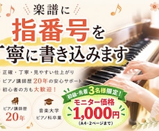 ピアノ楽譜に弾きやすい指番号(運指)を書き込みます イメージ1