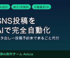 SNS投稿をAIで自動化し運用代行します 毎日自動投稿・文章生成までAIにおまかせ