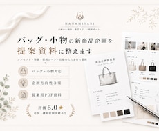 バッグ・小物の新商品企画を提案資料にします コンセプト・特徴・使用シーン・仕様まで分かりやすく整理します