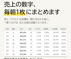 Shopifyの売上を毎朝1枚の表にまとめます イメージ1