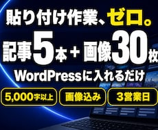 5000字超×5本のSEO記事を画像付きで作ります WordPressに一括投稿｜貼り付け作業ゼロで公開できます