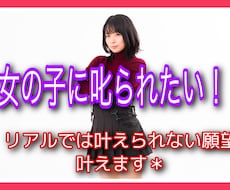 女性にビシッと叱られたい！愛ある叱り、叶えます リアルではお願い出来ない願望、怒って！叱って！厳しく！