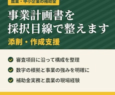 補助金の事業計画書を採択目線で添削・作成支援します 農業・中小企業の補助金申請を実務経験者が一緒に作ります
