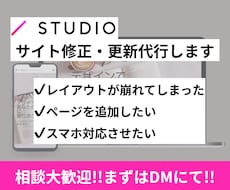 驚速！！STUDIOのサイト修正・更新代行します 任せて安心！素材の追加や更新おまかせください！