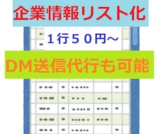 企業情報収集リスト化代行承ります イメージ1