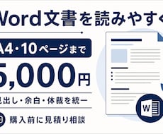Word文書の書式と体裁を整えます イメージ1