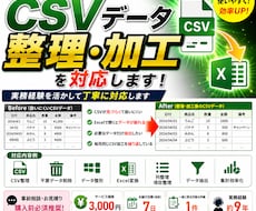 CSVデータ整理・加工を対応します 実務経験を活かして丁寧に対応します