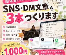 箇条書きからSNS・DM文章を3本作ります 箇条書きだけでOK！伝えたいことを投稿文に整えます！