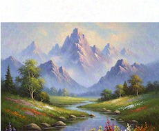 山や川、花畑などの自然風景を油絵で表現します 美しい景色を油絵で再現します。