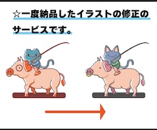 納品後のイラスト修正サービスします 一度ご依頼頂いたお客様専用です。