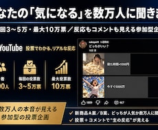 気になるテーマを数万人に聞いてアンケートにします イメージ1