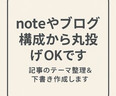 note／ブログ記事のテーマ整理＆下書き作成します イメージ1