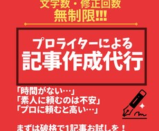 修正無制限！事業主様の記事作成をプロが代行します あなたの持ち味を活かして、大切な情報をお客様に届けます。