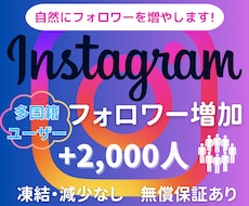 Instagramフォロワーを2000人増やします ココナラでのオープン記念＋1000名分を期間限定サービス！