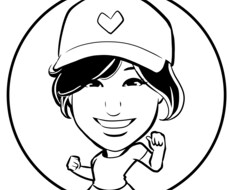 モノを持たせて個性際立つ白黒の似顔絵を作成します あなたの「らしさ」を、親しみやすいイラストに！