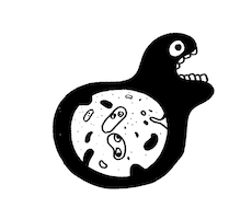 奇妙で不思議◇怖可愛い白黒イラスト描きます 不思議な絵柄と存在感のある白黒絵