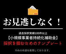 小規模事業者持続化補助金の完璧テンプレート渡します 弊社テンプレート使用によりお悩み解決！！