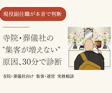 寺院・葬儀社の集客・運営課題を30分で診断します イメージ1