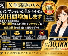 Xインプレッション1万＋いいねを30日間増加します あなたのその伸び悩み…30日間で正しい運用でアクティブに！