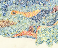 おしゃれな水彩モザイクアートのイラストを描きます 雑誌やチラシのカット、年賀状やカード等におすすめ！